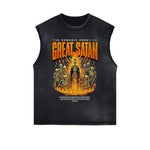 Distressed Flame Graphic Muscle Tank