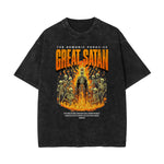Stone-Washed Flame Graphic T-Shirt
