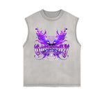 Frayed-Edge Flame Graphic Tank Top