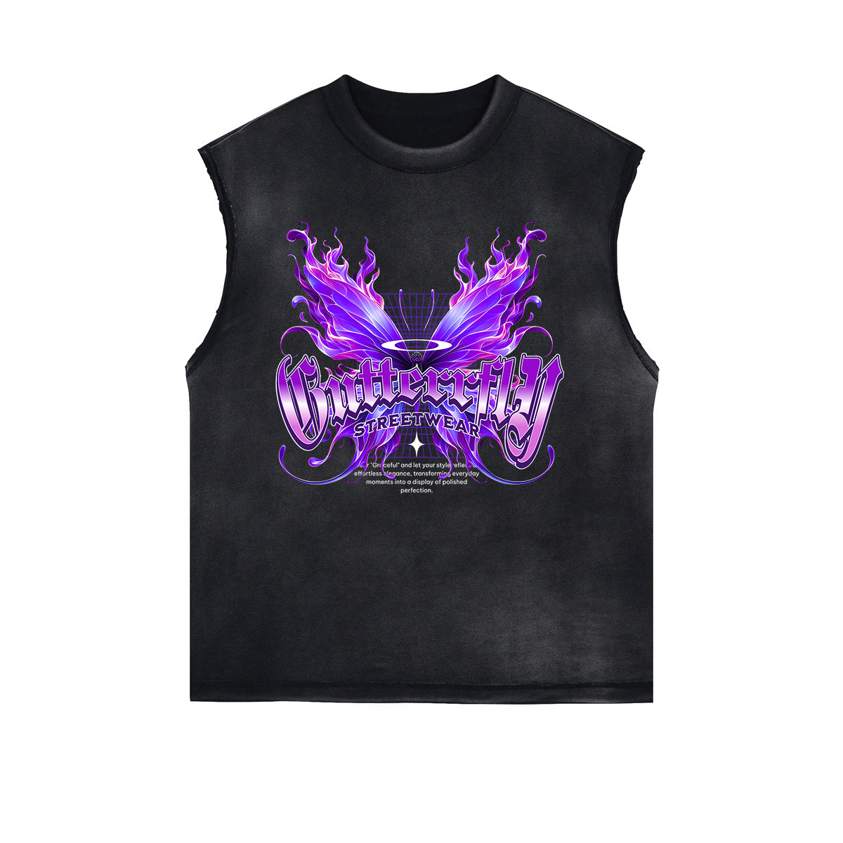 Distressed Flame Graphic Muscle Tank