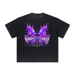 Vintage-Style Frayed Flame Graphic Tee