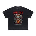 Vintage-Style Frayed Flame Graphic Tee