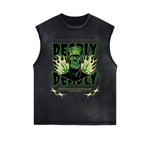 Distressed Flame Graphic Muscle Tank