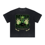 Vintage-Style Frayed Flame Graphic Tee