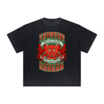 Vintage-Style Frayed Flame Graphic Tee