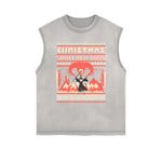 Frayed-Edge Flame Graphic Tank Top