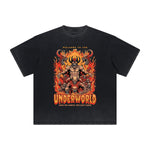 Vintage-Style Frayed Flame Graphic Tee