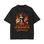 Stone-Washed Flame Graphic T-Shirt