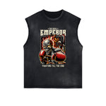 Distressed Flame Graphic Muscle Tank