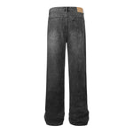 Washed Black Loose-Straight Jeans