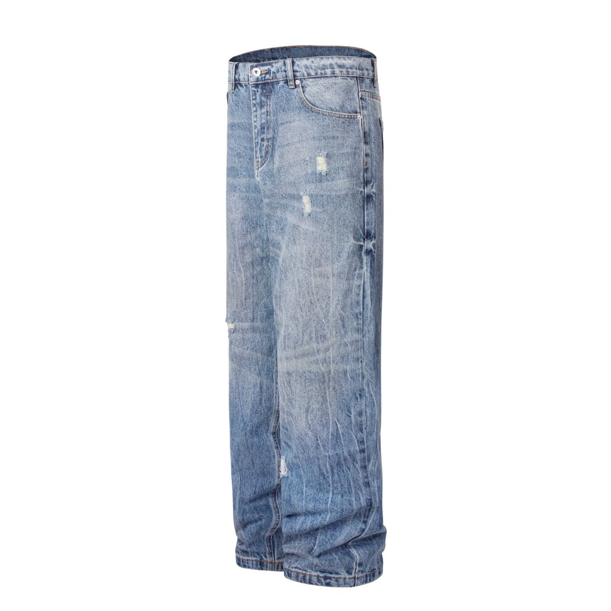 Light Wash Distressed Loose Jeans