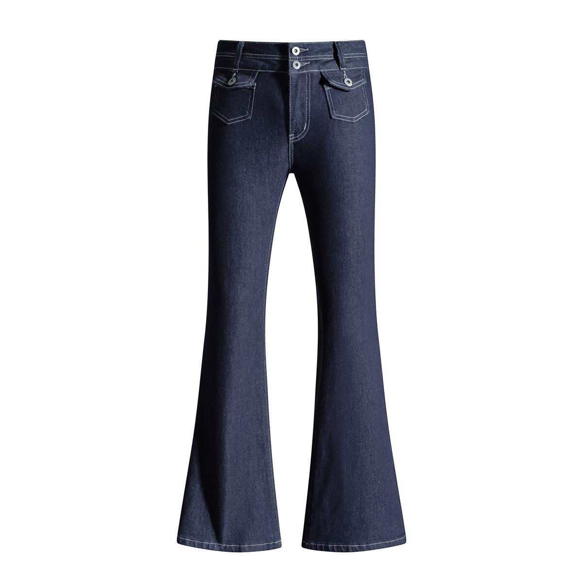 Women's Low-Waisted Flared Knit Jeans