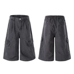 Solid Cargo Wide Leg Cropped Pants