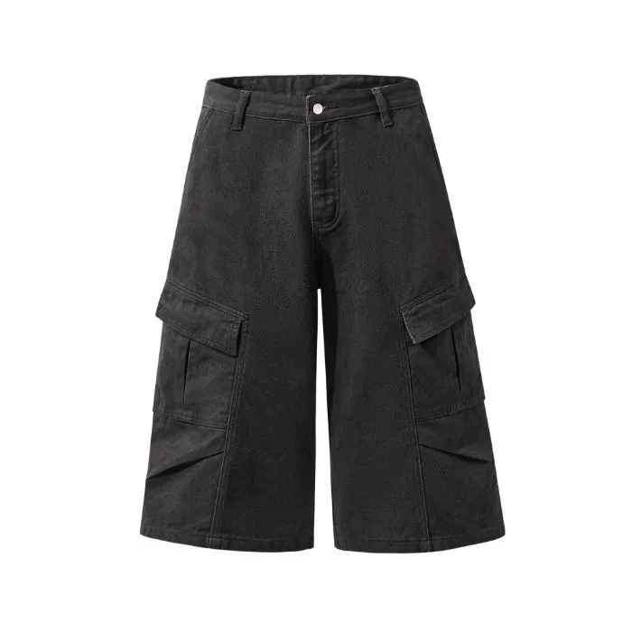 Cargo Wide-Leg Cropped Cotton Pants