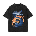 Orange Cat VS Black Cat Graphic Tee-INNBLAC Fashion Apparel