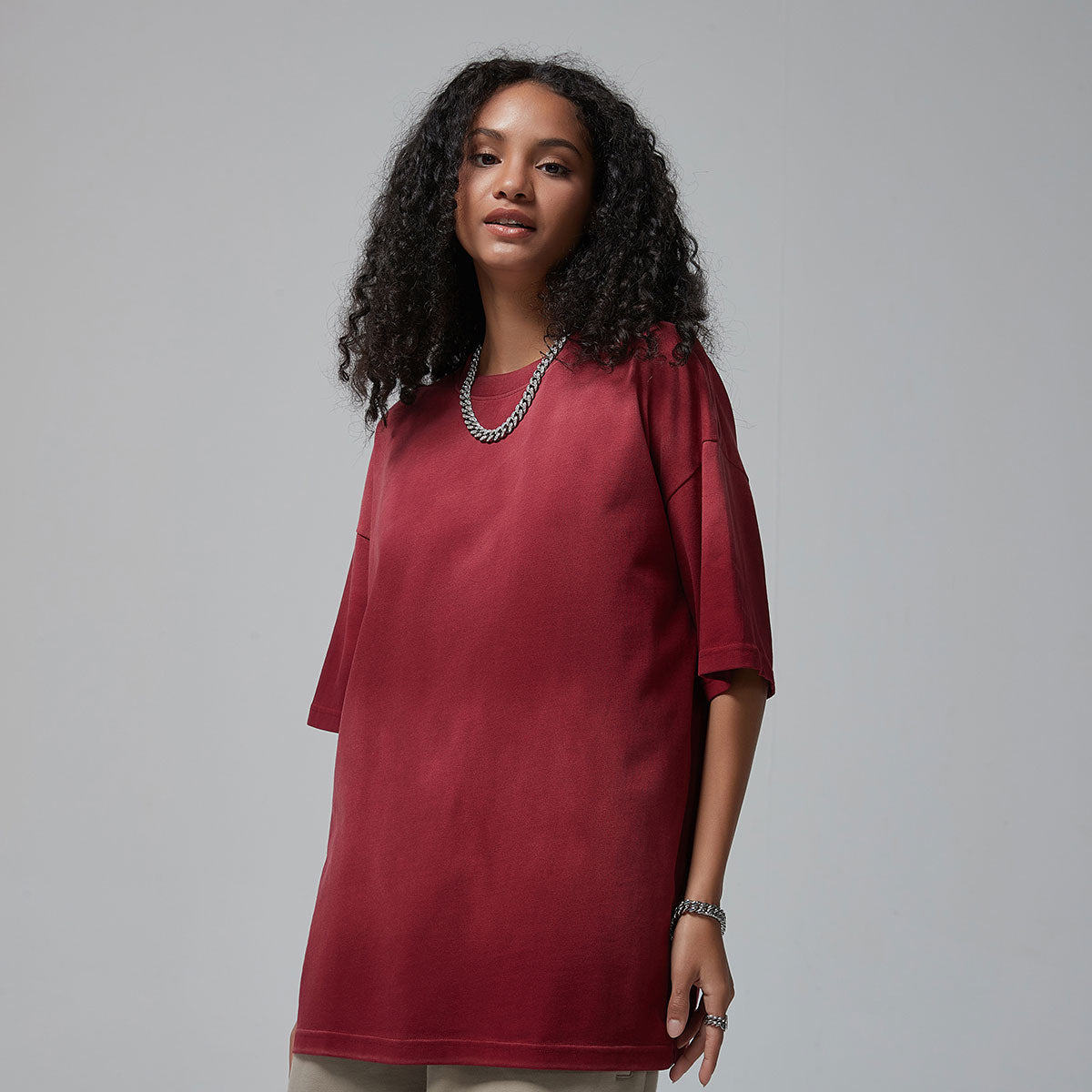 Stone Wash Women's Faded T Shirt 7.5oz-INNBLAC Fashion Apparel