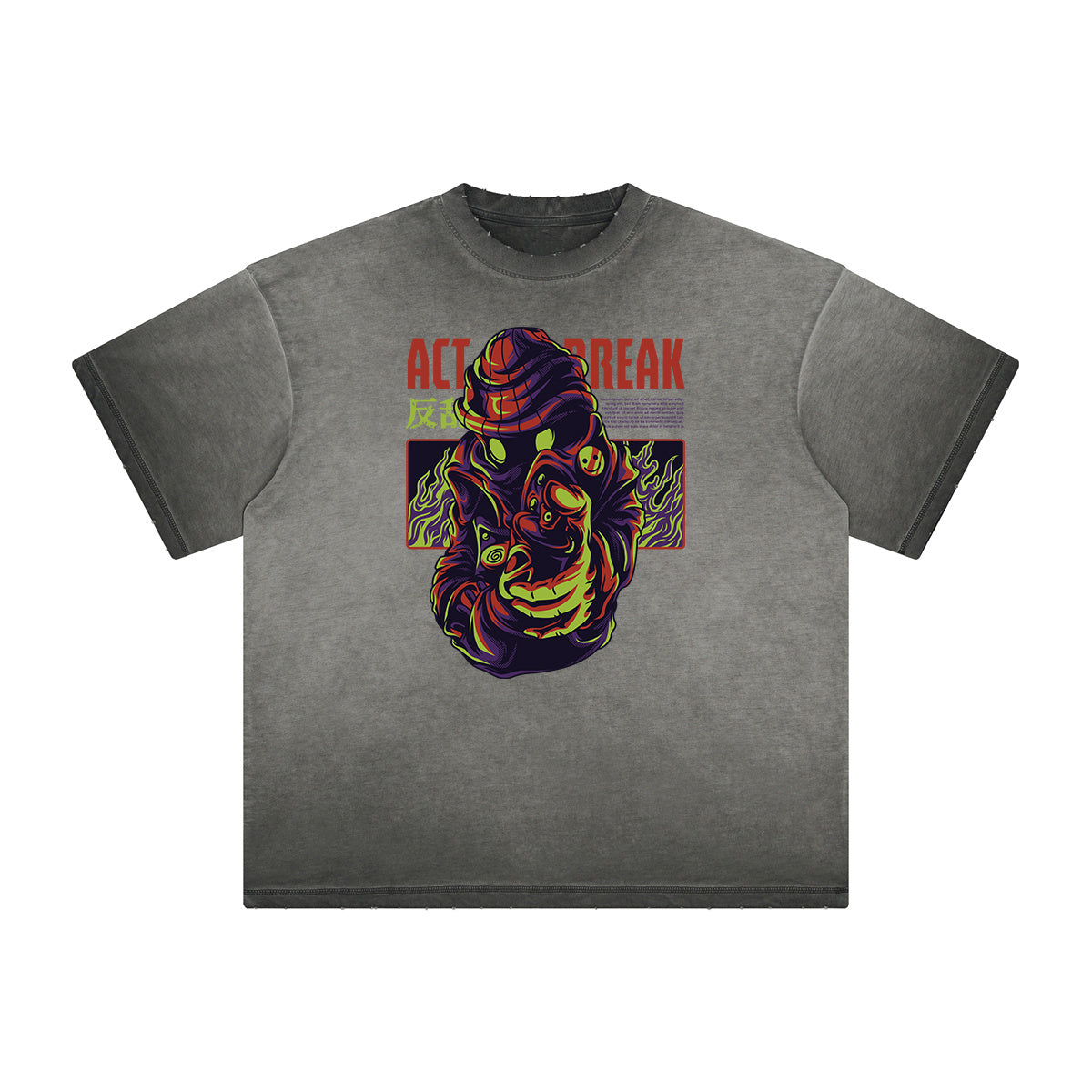 Distressed Streetwear Cartoon Graphic Tee