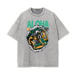Streetwear Faded Cartoon Pattern Tee