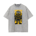 Streetwear Faded Cartoon Pattern Tee