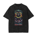 Streetwear Stone Wash Cartoon Pattern Tee