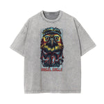 Streetwear Faded Cartoon Pattern Tee