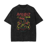 Streetwear Stone Wash Cartoon Pattern Tee