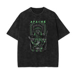 Streetwear Stone Wash Cartoon Pattern Tee