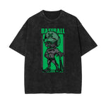 Streetwear Stone Wash Cartoon Pattern Tee