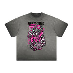 Distressed Streetwear Cartoon Graphic Tee