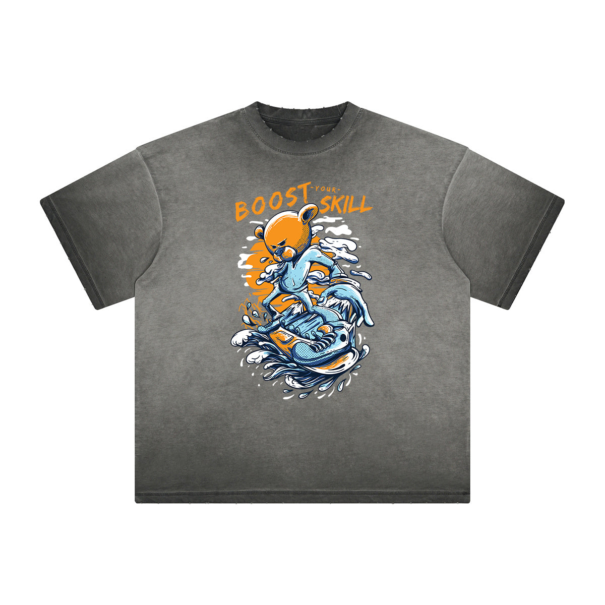 Distressed Streetwear Cartoon Graphic Tee