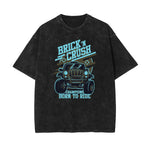 Streetwear Stone Wash Cartoon Pattern Tee