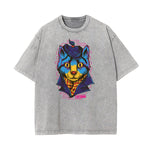 Streetwear Faded Cartoon Pattern Tee