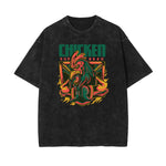 Streetwear Stone Wash Cartoon Pattern Tee