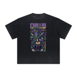 Streetwear Stone Wash Cartoon Pattern Tee