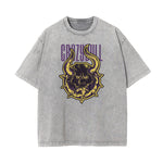 Punk Stone Wash Monster Pattern Tee