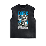 Sleeveless Punk Monster Graphic Tee