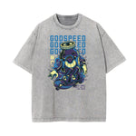 Steampunk Stone Wash Funny Pattern Tee