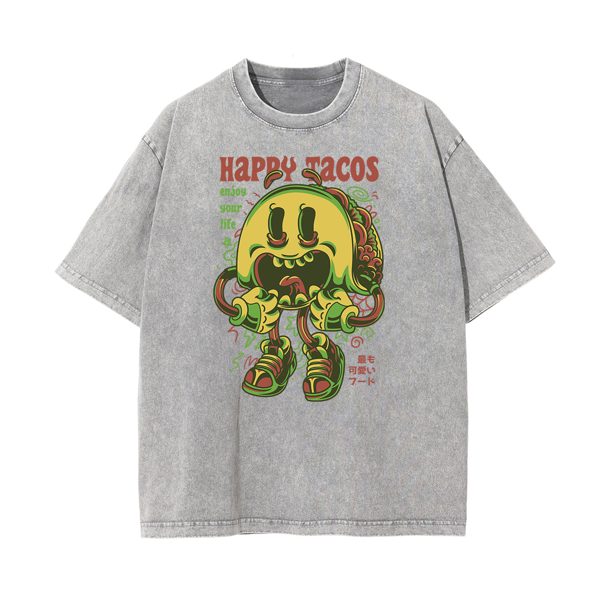 Steampunk Stone Wash Funny Pattern Tee