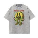 Steampunk Stone Wash Funny Pattern Tee