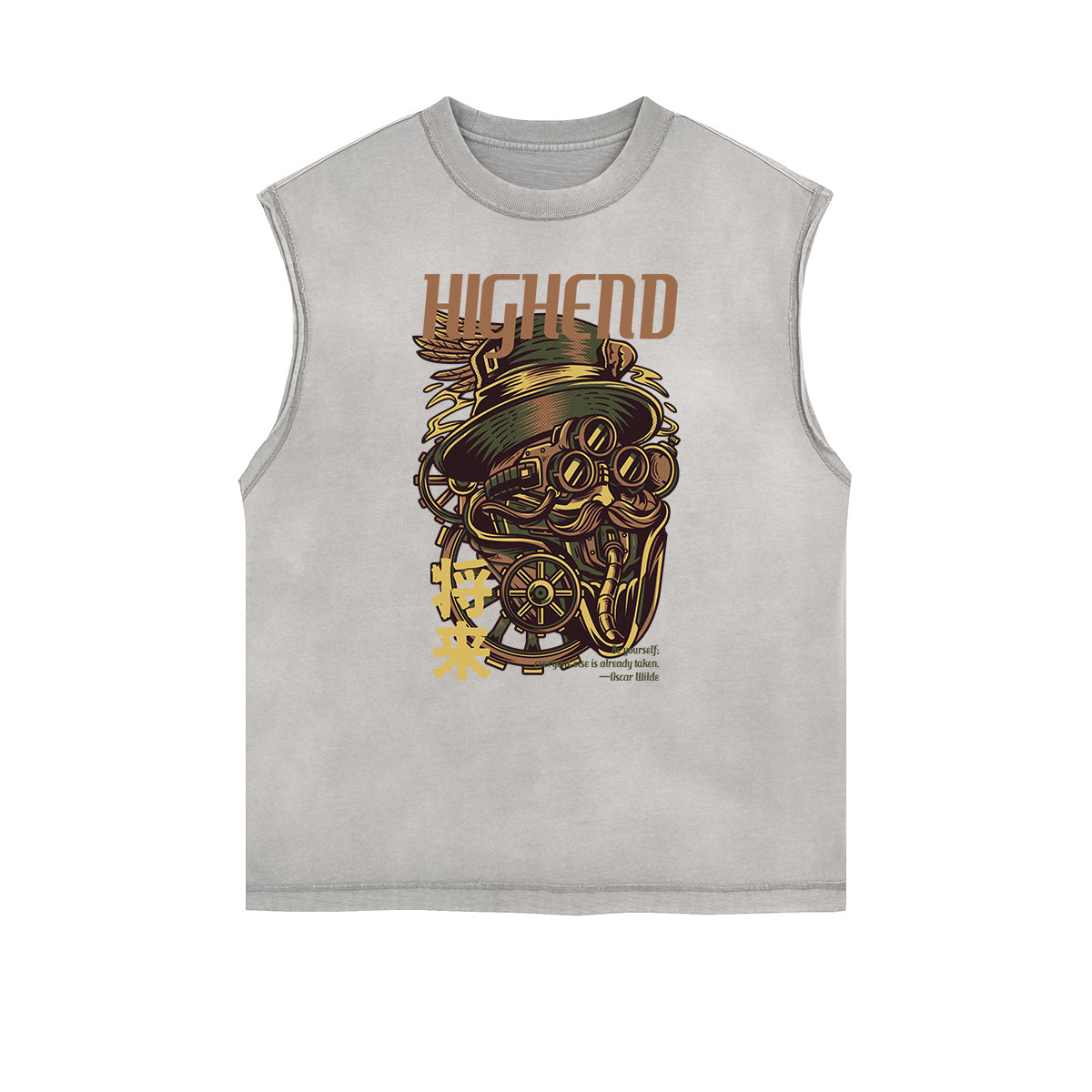 Sleeveless Steampunk Funny Pattern Tee