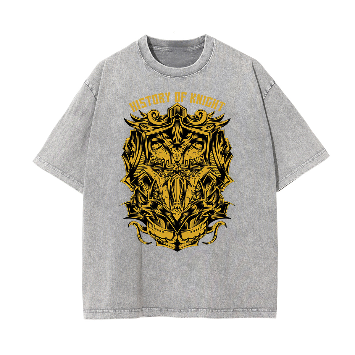 Steampunk Stone Wash Funny Pattern Tee