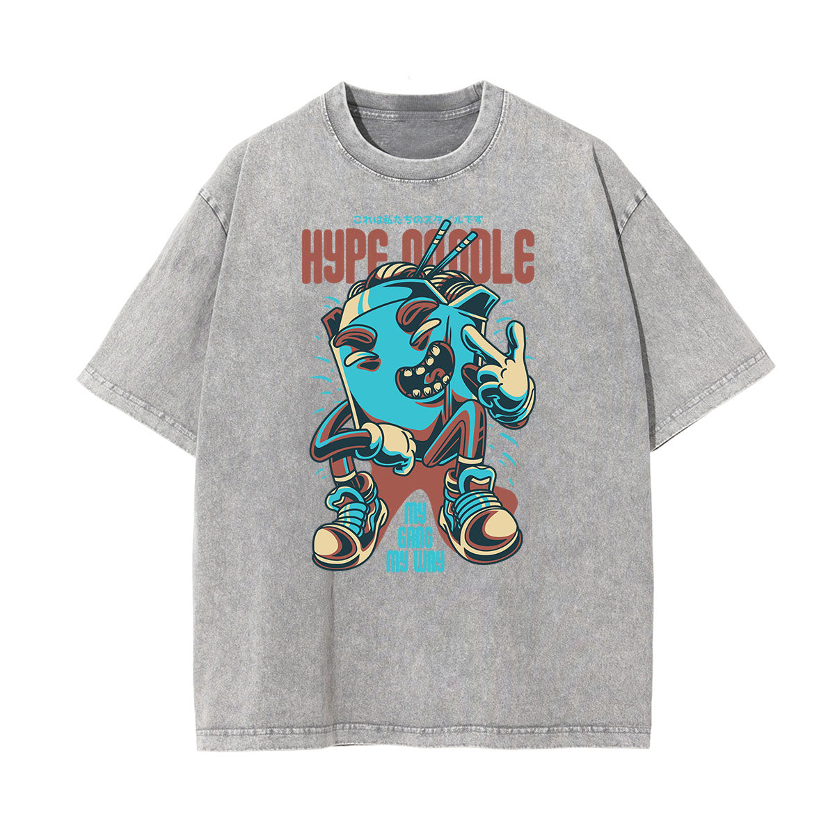 Steampunk Stone Wash Funny Pattern Tee