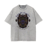 Stone Wash Humorous Cartoon Design Tee