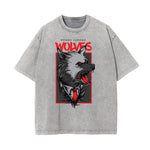 Stone Wash Humorous Cartoon Design Tee
