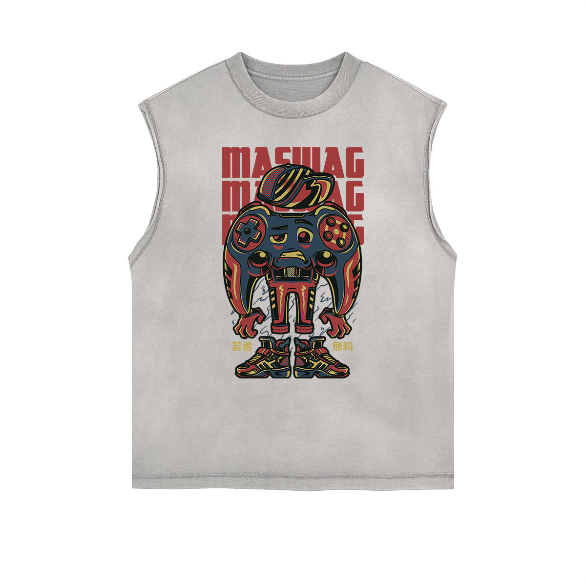 Sleeveless Humorous Cartoon Pattern Tee