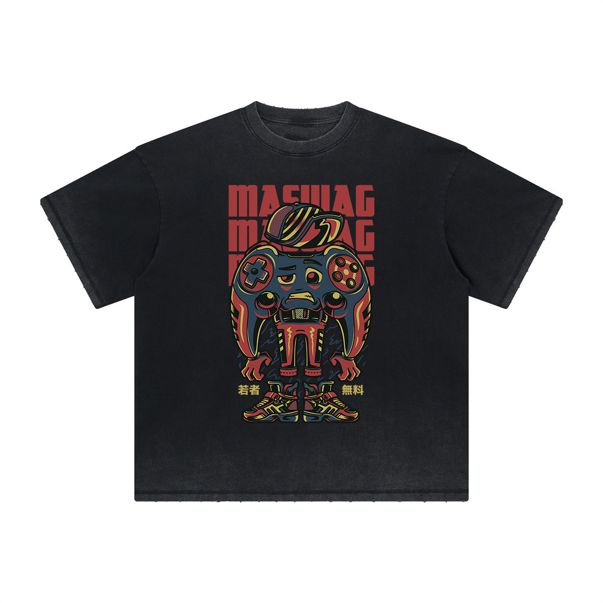 Thick Faded Humorous Cartoon Graphic Tee