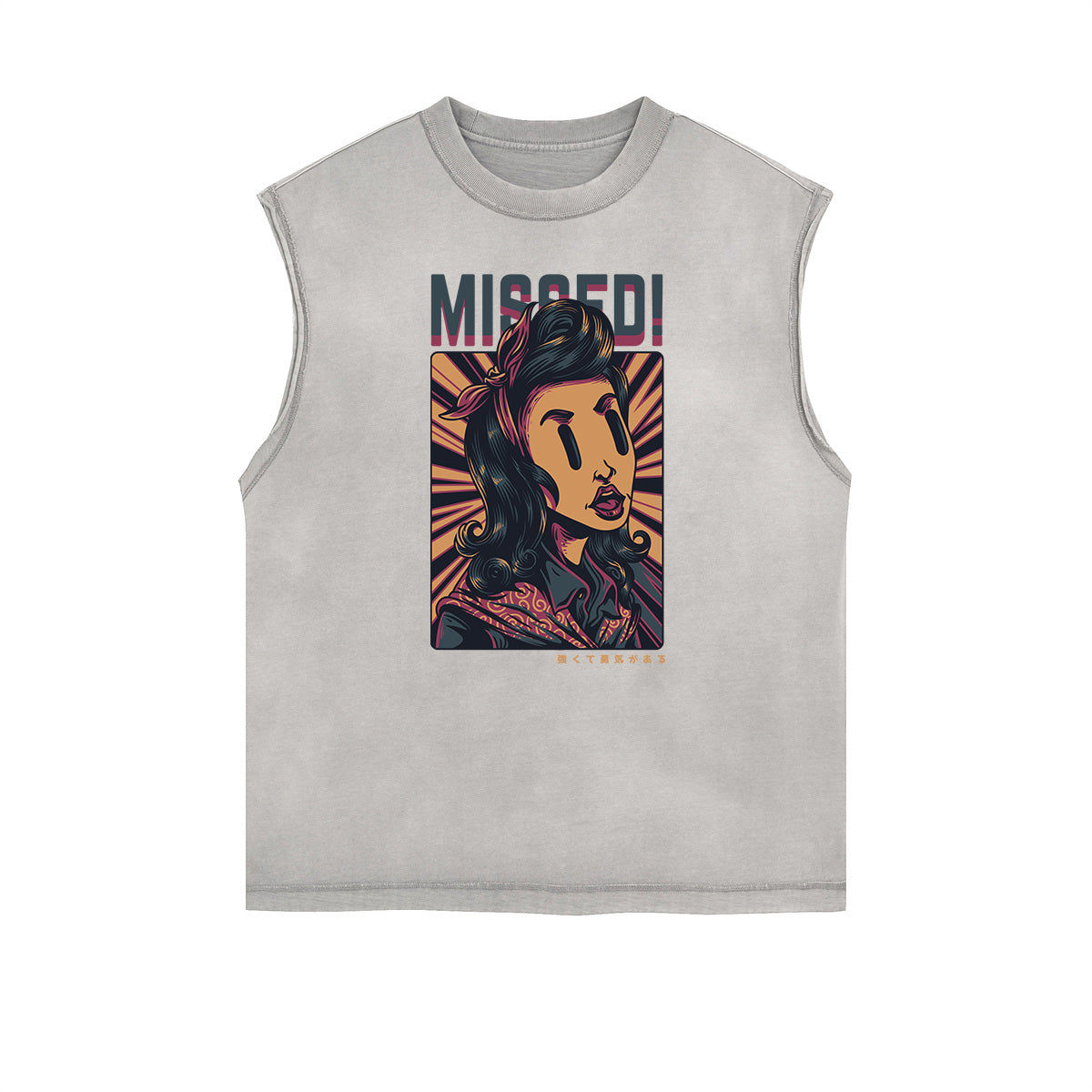 Sleeveless Humorous Cartoon Pattern Tee