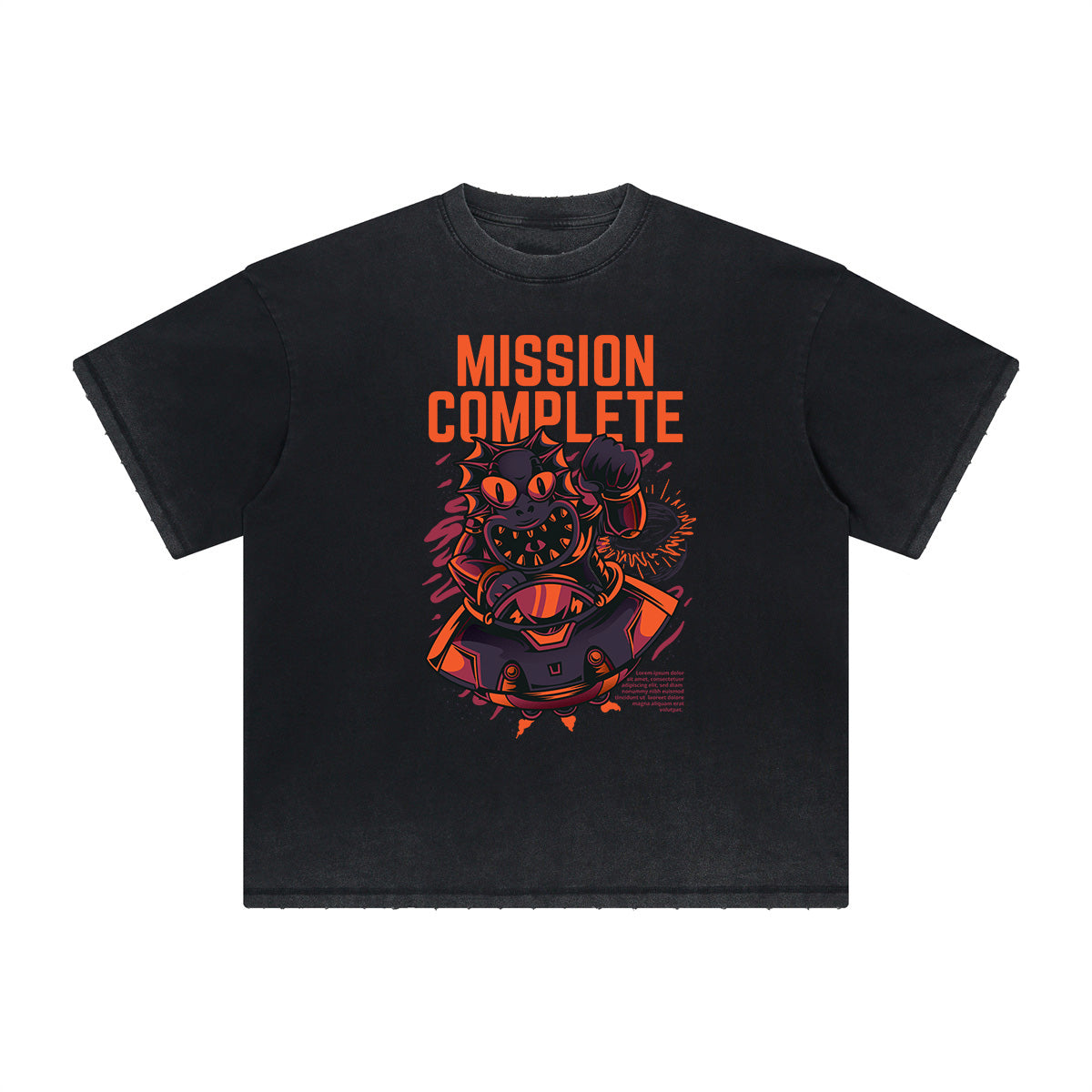 Thick Faded Humorous Cartoon Graphic Tee