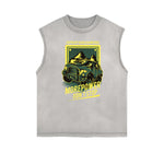 Sleeveless Humorous Cartoon Pattern Tee