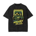Faded Humorous Cartoon Pattern T Shirt